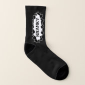 名前カスタムまたは不機嫌なおもしろい表情の靴下 ソックス (左内側)