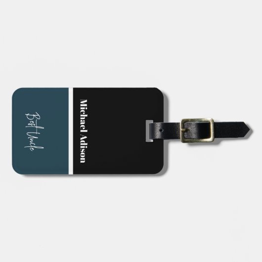 名前カスタムスクリプト特別なエレガント最高の叔父のギフト ラゲッジタグ (正面横)