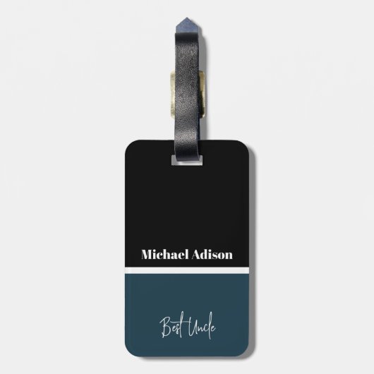 名前カスタムスクリプト特別なエレガント最高の叔父のギフト ラゲッジタグ (裏面縦)