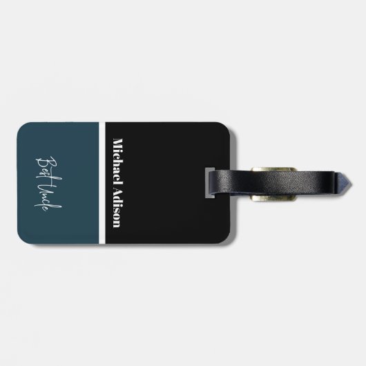 名前カスタムスクリプト特別なエレガント最高の叔父のギフト ラゲッジタグ (裏面横)