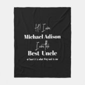 名前カスタムスクリプト特別な最高の叔父のギフトおもしろい フリースブランケット (正面)