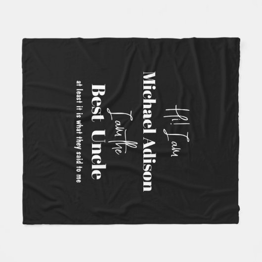 名前カスタムスクリプト特別な最高の叔父のギフトおもしろい フリースブランケット (正面(横))