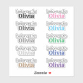 名前カスタムラベルステッカーの「所属」 シール (シート)