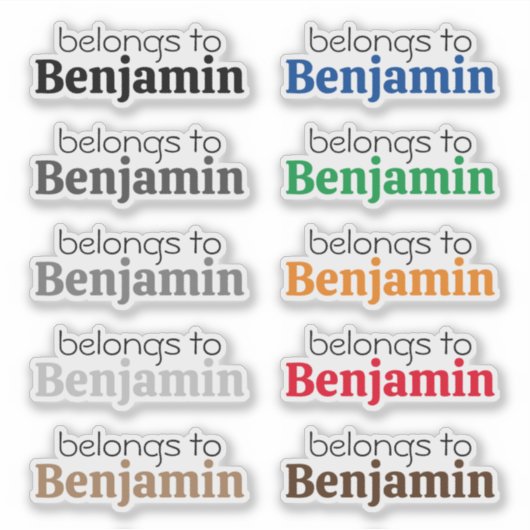 名前カスタムラベルステッカーの「所属」 シール (正面)