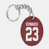 名前カスタム付きスポーツ キーホルダー (正面左)