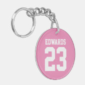 名前カスタム付きスポーツ キーホルダー (正面左)