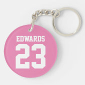 名前カスタム付きスポーツ キーホルダー (裏面)