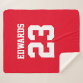 名前カスタム付きスポーツ シェルパブランケット (正面(横))