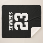 名前カスタム付きスポーツ シェルパブランケット (正面(横))