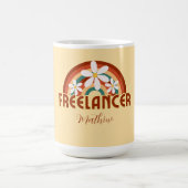 名前カスタム付きフリーランサーのライフマグ コーヒーマグカップ (中央)