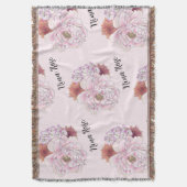 名前カスタム付きフローラ子供部屋ブランケット スローブランケット (正面縦)