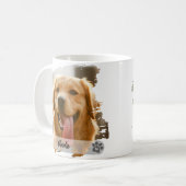 名前カスタム付きペット写真マグカップ – モダンタイポグラフィ コーヒーマグカップ (正面左)