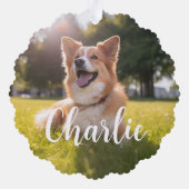 名前カスタム付きペット写真 オーナメントカード (裏面)