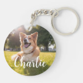 名前カスタム付きペット写真 キーホルダー (裏面)