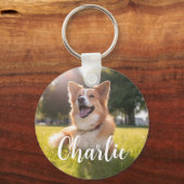 名前カスタム付きペット写真 キーホルダー (裏面)