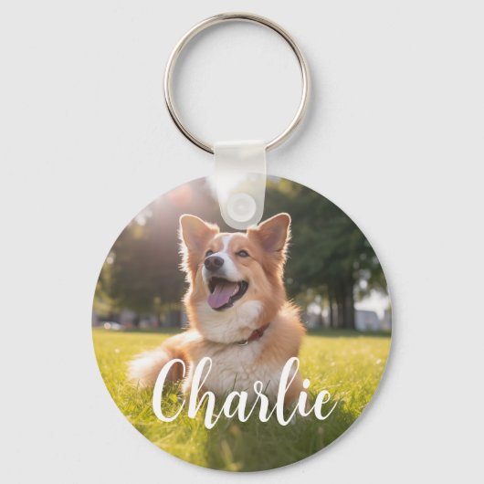 名前カスタム付きペット写真 キーホルダー (裏面)