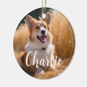 名前カスタム付きペット写真 セラミックオーナメント (左)