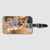 名前カスタム付きペット写真 ラゲッジタグ (正面横)