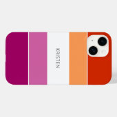 名前カスタム付きレズストライプビアン国旗の色 Case-Mate iPhoneケース (裏面 (横))