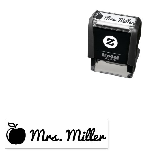名前カスタム付き先生自己インクスタンプ+ apple セルフインキングスタンプ (インサイチュ)