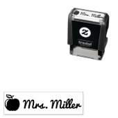 名前カスタム付き先生自己インクスタンプ+ apple セルフインキングスタンプ (インサイチュ)