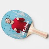 名前カスタム付き写真パーソナライズされた 卓球ラケット (横)