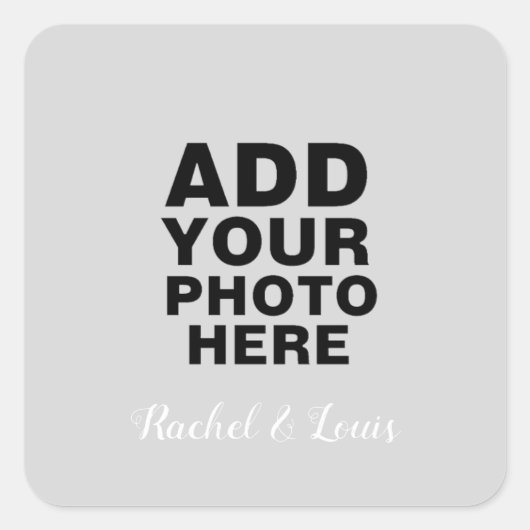 名前カスタム付き写真 スクエアシール (正面)