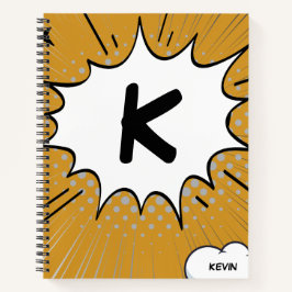 名前カスタム付き漫画パーソナライズされた ノートブック