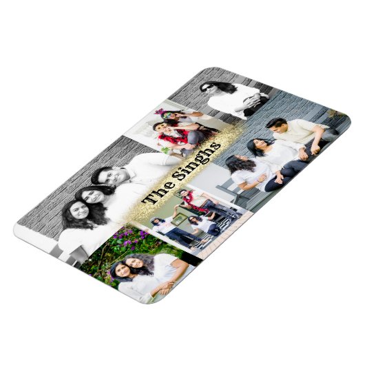 名前カスタム付き6枚のマグネットの写真コラージュ マグネット (左側)