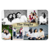 名前カスタム付き6枚のマグネットの写真コラージュ マグネット (横)