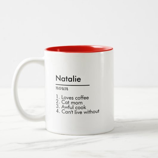 名前カスタム定義の贈り物パーソナライズされた ツートーンマグカップ (左)