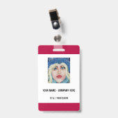 名前カスタム情報フォトビジネスバッジ バッジ (正面 （クリップ付）)