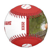 名前カスタム番号フォトキッズ付き野球 野球ボール (正面)