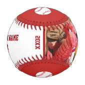 名前カスタム番号フォトキッズ付き野球 野球ボール (正面)
