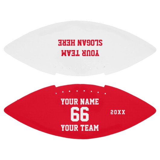 名前カスタム、番号、チーム付き白い赤いサッカー アメリカンフットボール (パネル)