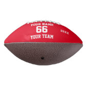 名前カスタム、番号、チーム付き白い赤いサッカー アメリカンフットボール (回転270)