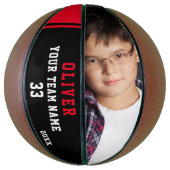 名前カスタム、番号、チーム、写真を含むバスケットボール バスケットボール (縦)