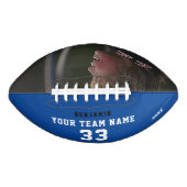 名前カスタム、番号、チーム、写真を持つサッカー アメリカンフットボール (正面)