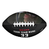 名前カスタム、番号、チーム、写真を持つサッカー アメリカンフットボール (正面)
