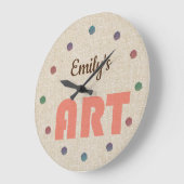 名前カッコいいアートの追加芸術的 ラージ壁時計 (傾斜)