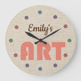 名前カッコいいアートの追加芸術的 ラージ壁時計