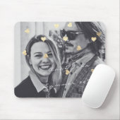 名前カップル写真旅行ギフト紙吹雪ハート金ゴールド マウスパッド (マウス)