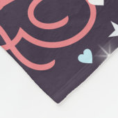 名前カラフルかわいいハートと星を藍に フリースブランケット (角)