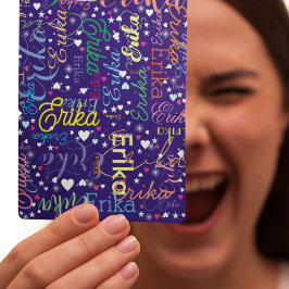 名前カラフルかわいいハートと星 トランプ