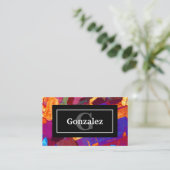 名前カラフルとモノグラムの薄い部分をロック 名刺 (スタンド正面)