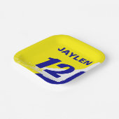 名前カラフルと番号のスポーツ ペーパープレート (傾斜あり)