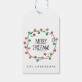 名前カラフルクリスマスのライトメリークリスマス ギフトタグ (裏面)