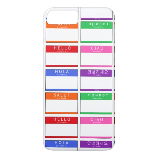 名前カラフルタグこんにちは私の名前はHola Ciao Salutです Case-Mate iPhoneケース (裏面)