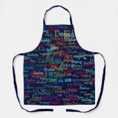 名前カラフルパターン エプロン (正面)