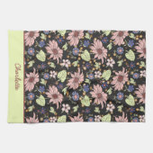 名前カラフルパーソナライズされたフローラのシームレスなパターン キッチンタオル (横)